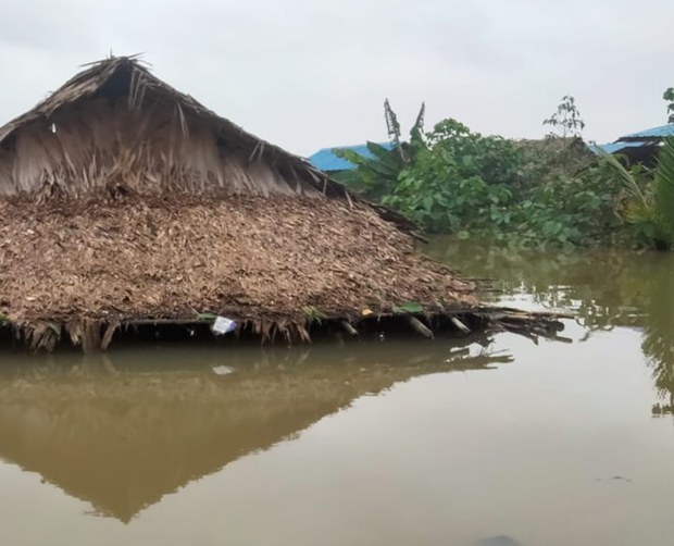 ဘီးလင်းမှာရေကြီးတာကြောင့် လူနှစ်ရာကျော် နေရာရွှေ့ပြောင်း