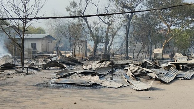 ချောင်းဦး ညောင်ပင်ရပ်ကွက်နဲ့ ငါးယှန်ရွာ မီးရှို့ခံရ၊ အရပ်သားတစ်ဦး သေဆုံး ချောင်းဦး ညောင်ပင်ရပ်ကွက်နဲ့ ငါးယှန်ရွာ မီးရှို့ခံရ၊ အရပ်သားတစ်ဦး သေဆုံး