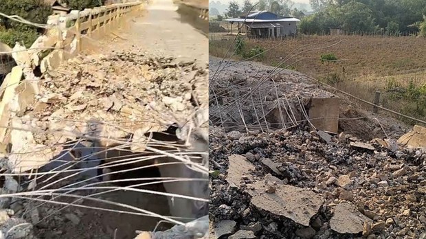 ဆီဆိုင်မြို့အတွက် အရေးပါတဲ့ သဘက်ချောင်းတံတား မိုင်းခွဲဖျက်ဆီးခံရ ဆီဆိုင်မြို့အတွက် အရေးပါတဲ့ သဘက်ချောင်းတံတား မိုင်းခွဲဖျက်ဆီးခံရ