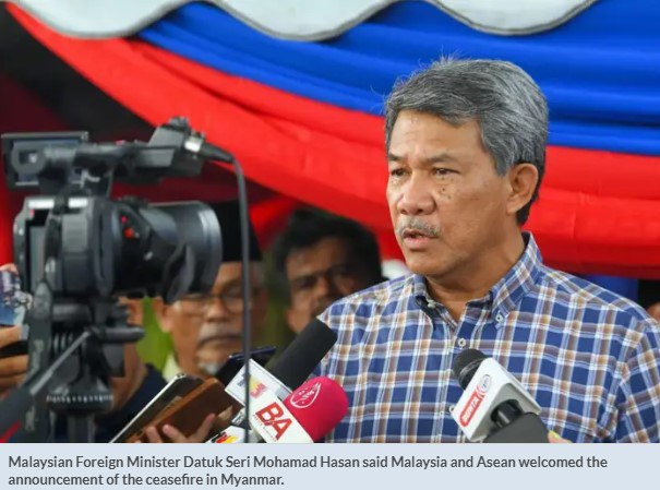 အပစ်အခတ်ရပ်စဲရေး သက်တမ်းတိုးဖို့ စစ်ကောင်စီကို မလေးရှား တိုက်တွန်း အပစ်အခတ်ရပ်စဲရေး သက်တမ်းတိုးဖို့ စစ်ကောင်စီကို မလေးရှား တိုက်တွန်း