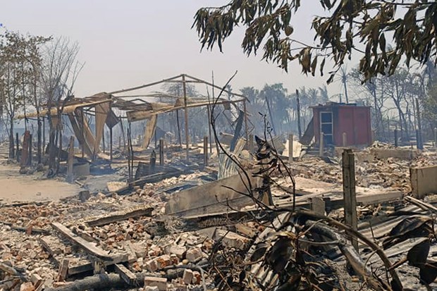 ဧပြီလအတွင်း နေအိမ် အဆောက်အအုံ လေးထောင်ကျော် မီးရှို့ဖျက်ဆီးခံရ ဧပြီလအတွင်း နေအိမ် အဆောက်အအုံ လေးထောင်ကျော် မီးရှို့ဖျက်ဆီးခံရ