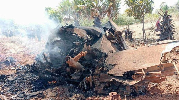 စလင်းမြို့နယ်မှာ စစ်ကောင်စီ ဂျက်တိုက်လေယာဉ်တစ်စီး ပျက်ကျ စလင်းမြို့နယ်မှာ စစ်ကောင်စီ ဂျက်တိုက်လေယာဉ်တစ်စီး ပျက်ကျ