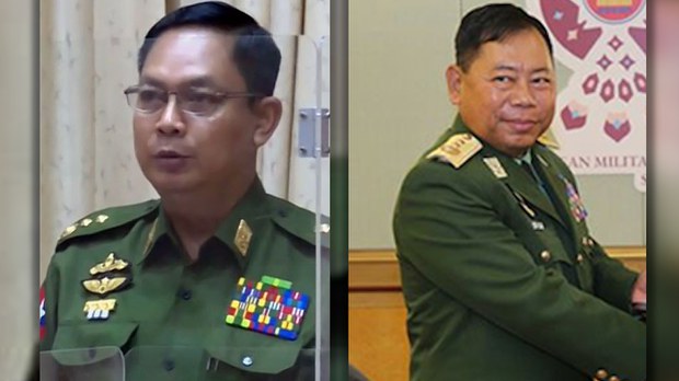 ဖမ်းဆီးစစ်ဆေးခံနေရတဲ့ ဗိုလ်ချုပ်နှစ်ဦး စစ်ကောင်စီထဲက ထုတ်ပယ်ခံရ ဖမ်းဆီးစစ်ဆေးခံနေရတဲ့ ဗိုလ်ချုပ်နှစ်ဦး စစ်ကောင်စီထဲက ထုတ်ပယ်ခံရ