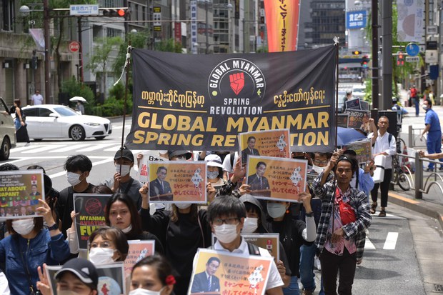မြန်မာ့အရေး ပိုအရေးစိုက်ဖို့ G7ထိပ်သီးညီလာခံ ကျင်းပနေချိန် ဆန္ဒပြတောင်းဆို မြန်မာ့အရေး ပိုအရေးစိုက်ဖို့ G7ထိပ်သီးညီလာခံ ကျင်းပနေချိန် ဆန္ဒပြတောင်းဆို