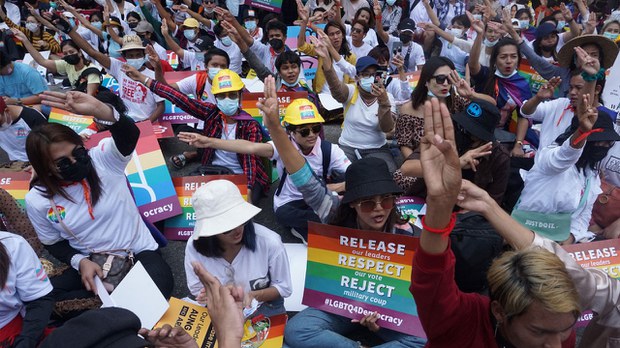 အာဏာသိမ်းမှုကိုဆန့်ကျင်တဲ့ LGBT တွေ နည်းမျိုးစုံနဲ့ ဖိနှိပ်ခံနေရဆဲ အာဏာသိမ်းမှုကိုဆန့်ကျင်တဲ့ LGBT တွေ နည်းမျိုးစုံနဲ့ ဖိနှိပ်ခံနေရဆဲ