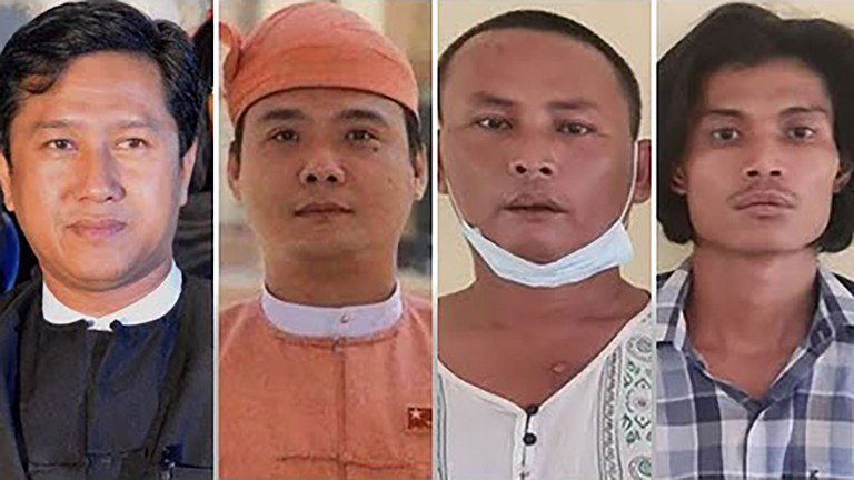 ဦးဂျင်မီ၊ ဦးဖြိုးဇေယျာသော်၊ ဦးလှမျိုးအောင်၊ ဦးအောင်သူရဇော်။ (ဝဲ မှ ယာ)