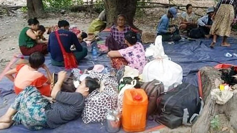 ရွှေကျင်မြို့နယ်မှ စစ်ဘေးဒုက္ခသည်များအား ၂၀၂၃ ခုနှစ် မတ်လ ၁၂ ရက်နေ့က တွေ့ရစဉ်။ (Photo: Citizen Journalist)