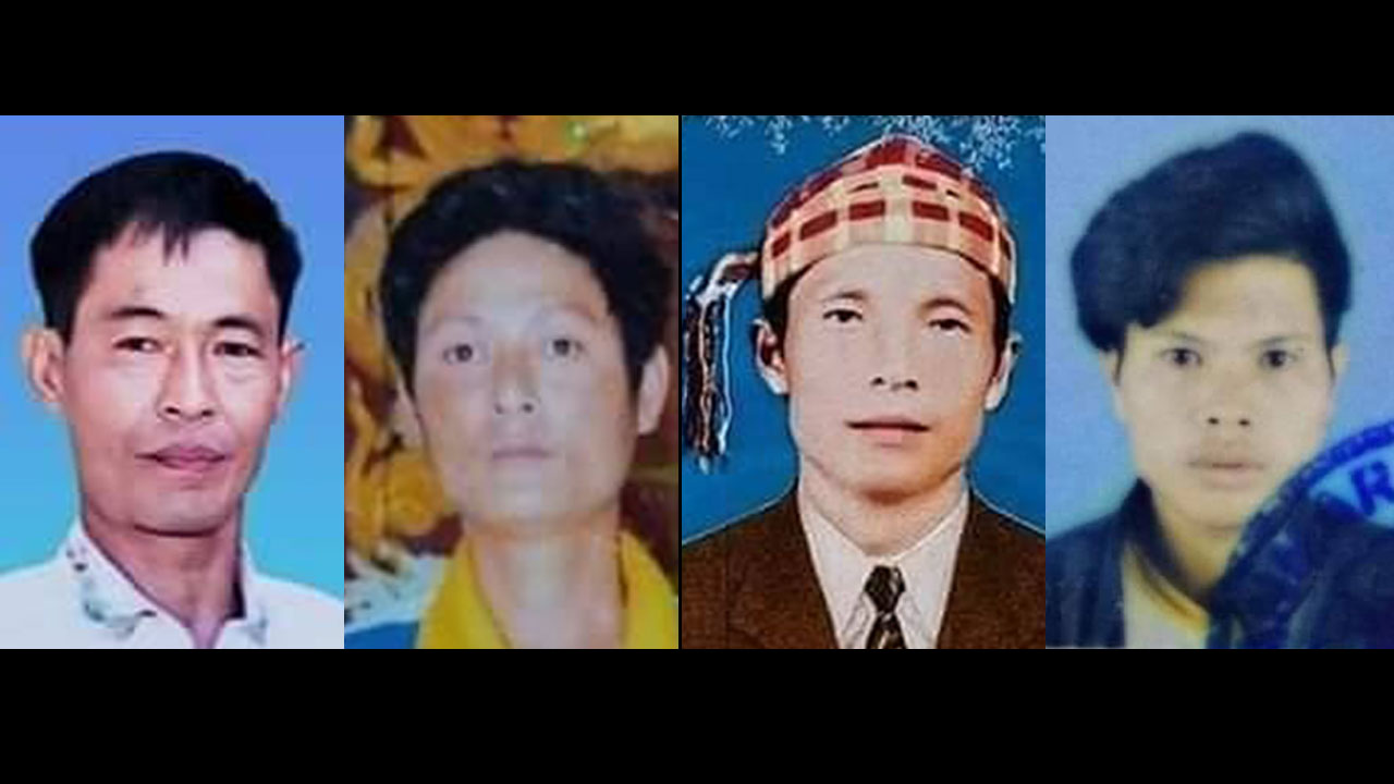 ဦးလဇွမ်တူးလွမ့်၊ ဦးလဇွမ်ထွယ်ရှောင်၊ ဦးယောဟန်နှင့် ကိုထွန်းယုံ (ဝဲမှယာ) တို့အား တွေ့ရစဉ်။ (Photo: Citizen Journalist)