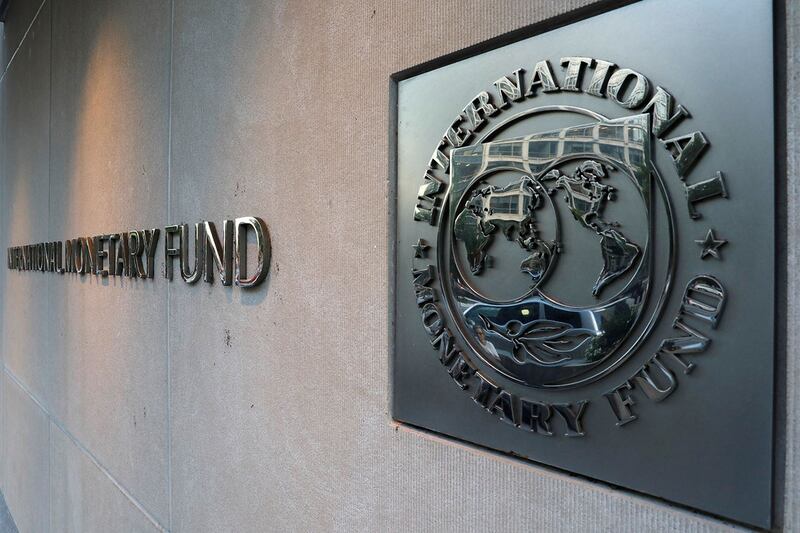 美国华盛顿国际货币基金组织总部标识(路透社)