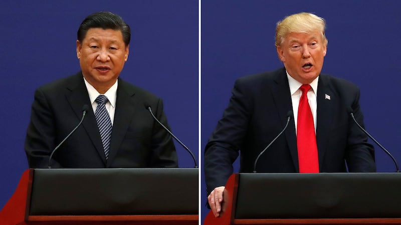 中国国家主席习近平（左）和美国总统特朗普。（美联社）