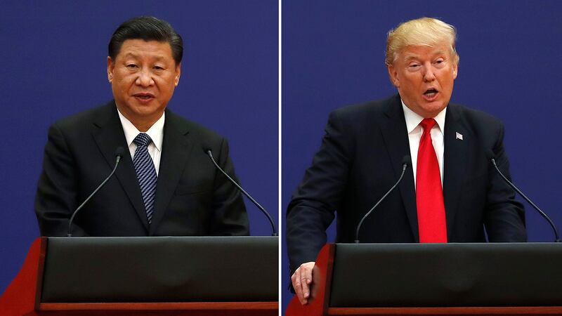 中国国家主席习近平(左)和美国总统特朗普。(美联社)