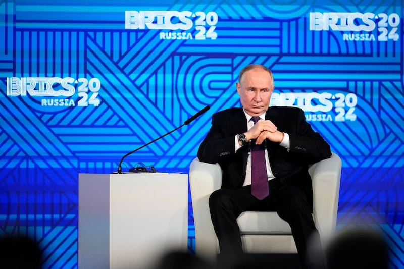 普京在2024年BRICS20峰会上。(路透社图)