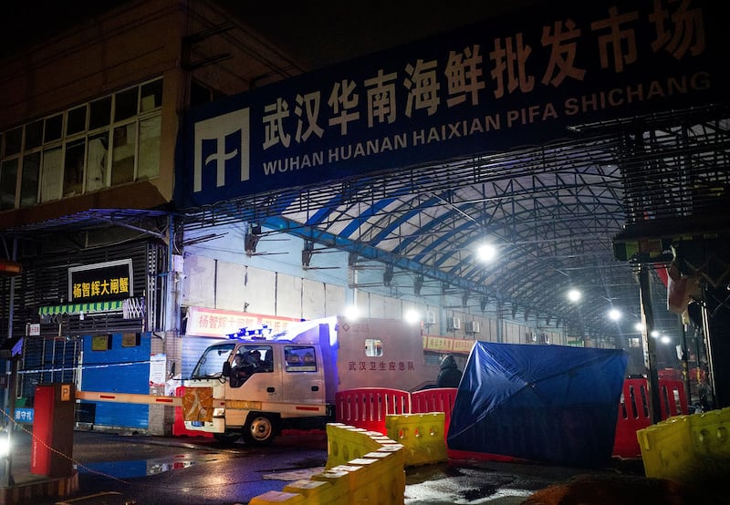 中国武汉华南海鲜市场(法新社)