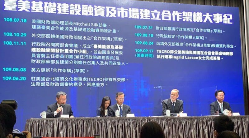 台美30日宣布成立“台美基础建设融资及市场建立合作架构”。（记者夏小华摄）