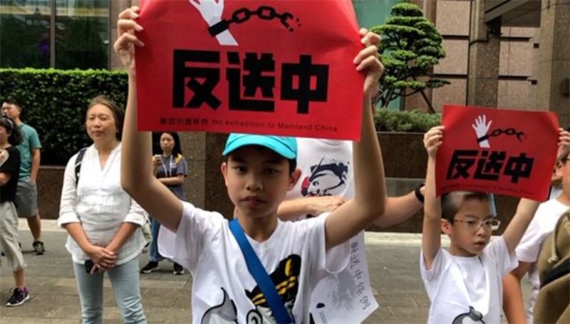 去年六月在台港人声援反送中。(资料照、记者夏小华摄)