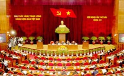 Buổi khai mạc Hội nghị lần thứ 6 Ban Chấp hành Trung ương Đảng cộng sản Việt Nam khoá XI tại Hà Nội hôm 01 tháng 10 năm 2012. Courtesy chinhphu.vn