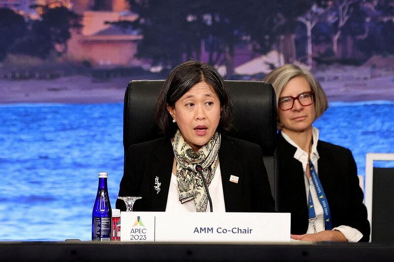 在白宫宣布提高对中国进口关税的同一天,美国贸易代表戴琪(Katherine Tai)也对外表示,已完成2022年5月展开的四年一度301条款中国关税审查。(路透社图片)