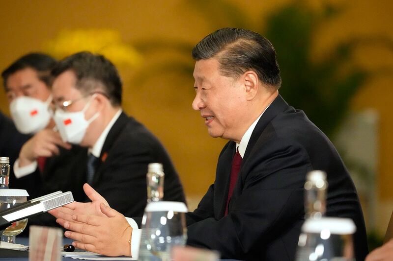 2022年11月14日,拜登和习近平在G20会晤。(法新社)