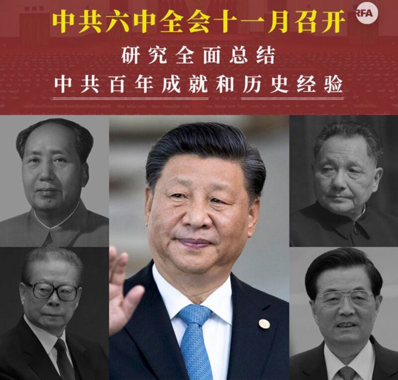 中共将于十一月举行十九届六中全会(自由亚洲电台制图)