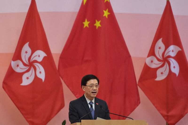 已宣布参加香港特首竞选的政务司原司长李家超(法新社图片)