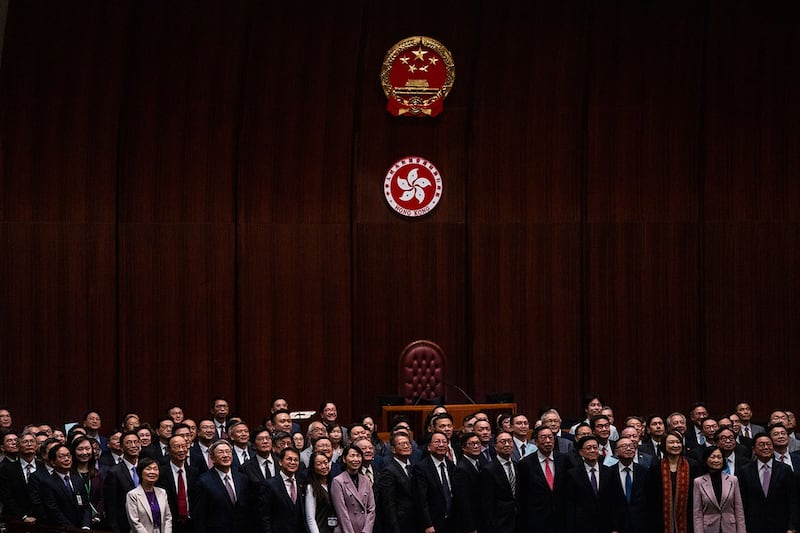 香港立法会3月19日全票通过《基本法》23条立法。(美联社)