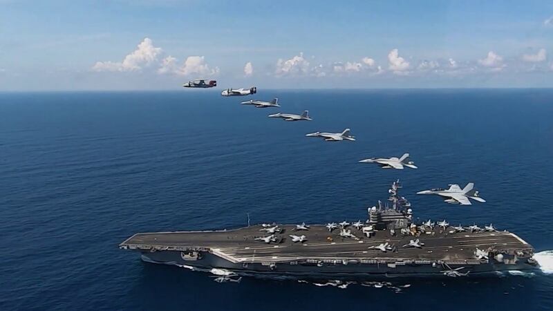 里根号航空母舰。(图源:美国海军)