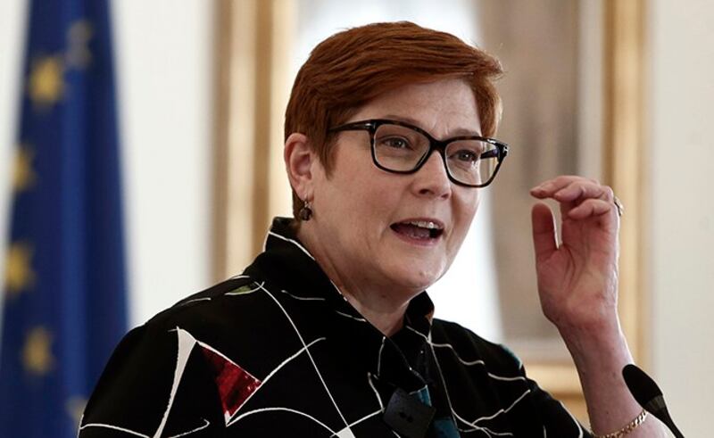 澳大利亚外交部长佩恩(Marise Payne)在推特发文,指事件是压制香港的言论自由及媒体,呼吁当局维护新闻自由,以及维护香港人的权利和自由。(美联社图片)
