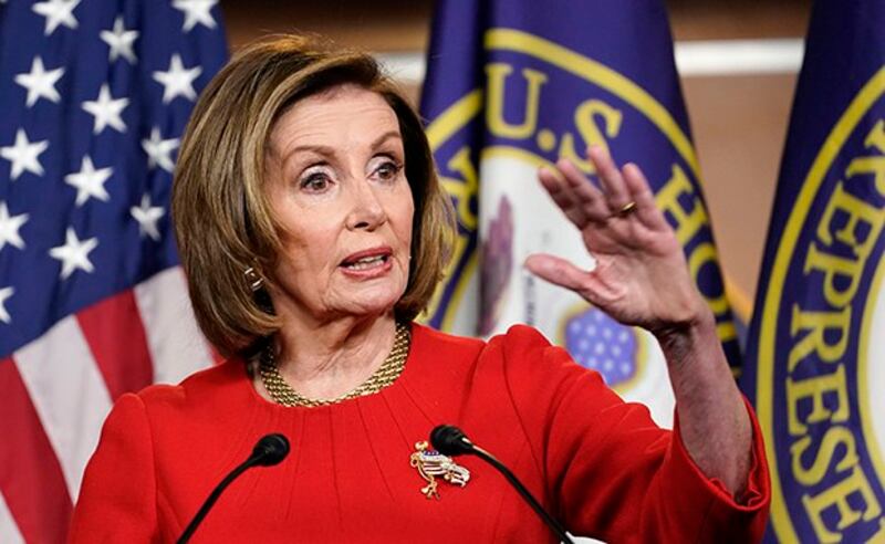 美国众议院议长佩洛西(Nancy Pelosi)在听证会上表示,她支持对北京冬奥会进行外交抵制。(美联社图片)