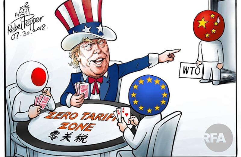 变态辣椒:中国在WTO內徒具虛名(自由亚洲电台制图)