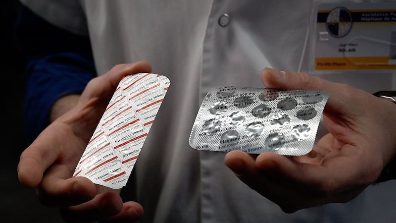 法国批准医生使用羟氯奎宁(Hydroxychloroquine)治疗武汉肺炎患者。(法新社)