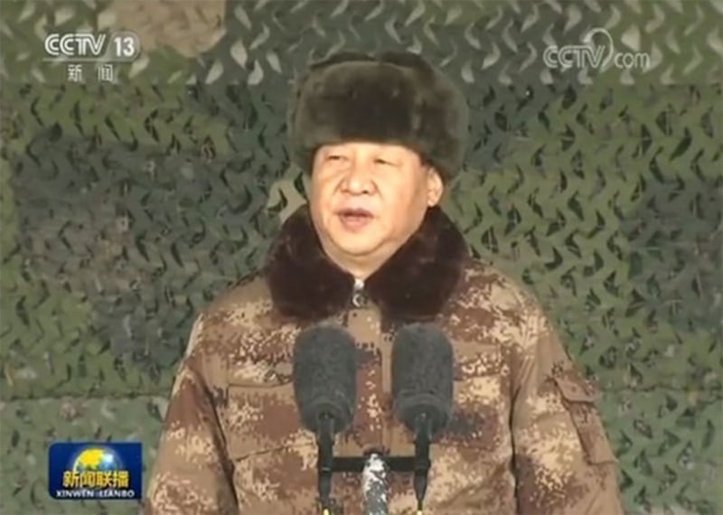 习近平向全军发布开训动员令。(视频截图)
