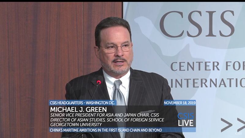 美国前总统小布什时代担任白宫国安会亚洲事务资深主任的葛林（Mike Green）（视频截图）