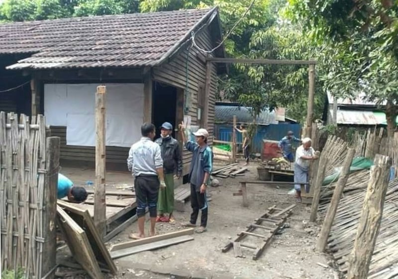 Former railway department employees being evicted from state housing in the Kachin state capital Myitkyina, in an undated photo. Citizen journalist