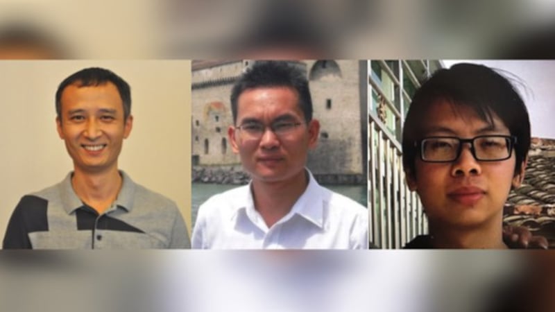 左起为中国非政府组织“长沙富能”成员程渊、刘永泽和吴葛健雄(小吴)(推特截图)