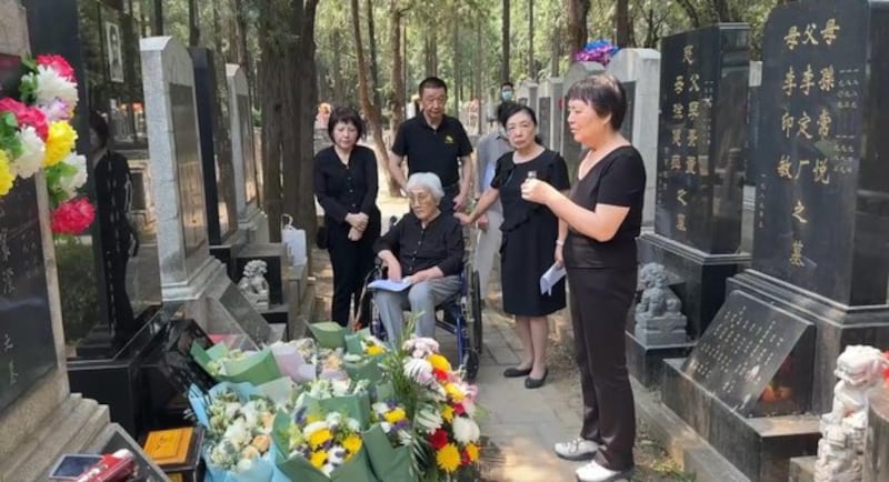 Relatives of Tiananmen Square massacre victims pay tribute to lost loved ones at Wan’an Cemetery in Beijing, June 4, 2024.