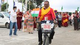 བོད་དོན་རྒྱབ་སྐྱོར་བ་བསམ་གཏན་ཡེ་ཤེས་ལགས་ཀྱིས་རྒྱ་ནག་ཏུ་འཚོགས་རྒྱུའི་ཨོ་ལིམ་པིཀསི་རྩེད་འགྲན་ལ་ངོ་རྒོལ་བྱེད་དགོས་པའི་ལས་འགུལ་སྤེལ་བ།