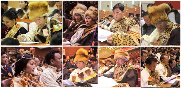 བོད་རང་སྐྱོང་ལྗོངས་མི་དམངས་འཐུས་མིའི་ཚོགས་ཆེན་སྐབས་ཀྱི་འཐུས་མི་རྣམ་པས་རི་དྭགས་སེམས་ཅན་གྱི་པགས་རིགས་རྒྱན་གོས་གྱོན་ཡོད་པ། ༢༠༡༤།༡༢ བོད་རང་སྐྱོང་ལྗོངས་མི་དམངས་འཐུས་མིའི་ཚོགས་ཆེན་སྐབས་ཀྱི་འཐུས་མི་རྣམ་པས་རི་དྭགས་སེམས་ཅན་གྱི་པགས་རིགས་རྒྱན་གོས་གྱོན་ཡོད་པ། ༢༠༡༤།༡༢