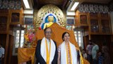 ན་ལནྡྰའི་གཙུག་ལག་སློབ་གཉེར་ཁང་གི་རིགས་བདག་བཞུགས་སྒར་དུ་ཕེབས་པ།