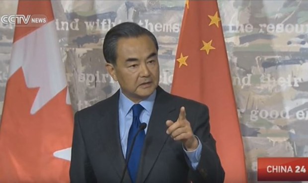 རྒྱ་ནག་གི་ཕྱི་སྲིད་བློན་ཆེན་Wang Yi་ཁེ་ན་ཊར། ༢༠༡༦།༦།༢
