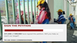 བོད་ནང་གི་བཅའ་སྡོད་སློབ་གྲྭའི་དཀའ་ངལ་ཐད་རྒྱལ་ཚོགས་ཀྱི་འགྲོ་བ་མིའི་ཐོབ་ཐང་ལྷན་ཁང་གིས་ཞིབ་དཔྱད་དགོས་པའི་སྙན་ཞུར་རྒྱབ་སྐྱོར་གྱི་ས་རྟགས་རྒྱག་མཁན་འབུམ་གསུམ་ལྷག་བྱུང་འདུག