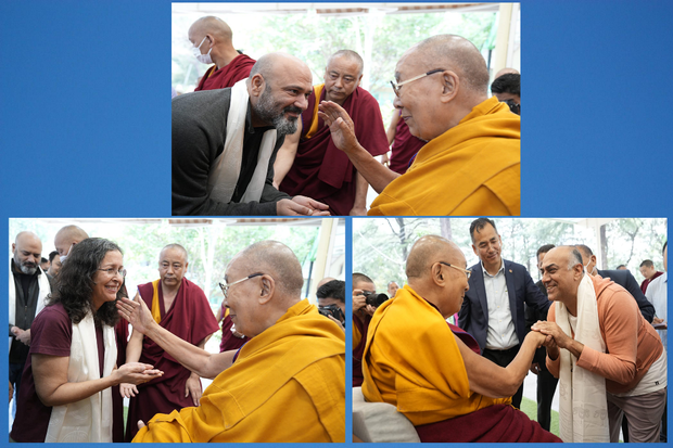 བོད་ཀྱི་དབུ་ཁྲིད་༧གོང་ས་མཆོག་གིས་རྒྱ་གར་གྱི་གཏམ་བརྗོད་དང་གློག་བརྙན་འཁྲབ་སྟོན་པ་ཁག་ཅིག་ལ་མཇལ་ཁ་བསྩལ་འདུག བོད་ཀྱི་དབུ་ཁྲིད་༧གོང་ས་མཆོག་གིས་རྒྱ་གར་གྱི་གཏམ་བརྗོད་དང་གློག་བརྙན་འཁྲབ་སྟོན་པ་ཁག་ཅིག་ལ་མཇལ་ཁ་བསྩལ་འདུག