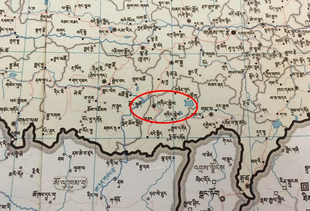 བོད་ཀྱི་ནུབ་ཕྱོགས་གཏིང་སྐྱེས་རྫོང་ཕྱོགས་ཀྱི་ས་ཁྲ།