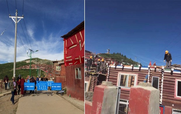 རྒྱ་ནག་གིས་གསེར་རྟ་བླ་རུང་ཆོས་སྒར་གྱི་གྲྭ་ཤག་གཏོར་བཞིན་པ། ༢༠༡༦།༧།༢༠