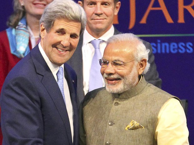 ཨ་རིའི་ཕྱི་སྲིད་དྲུང་ཆེ་John Kerryམཆོག་དང་རྒྱ་གར་གྱི་སྲིད་བློན་Narendra Modiརྣམ་གཉིས། ༢༠༡༥།༡།༡༡ ཨ་རིའི་ཕྱི་སྲིད་དྲུང་ཆེ་John Kerryམཆོག་དང་རྒྱ་གར་གྱི་སྲིད་བློན་Narendra Modiརྣམ་གཉིས། ༢༠༡༥།༡།༡༡