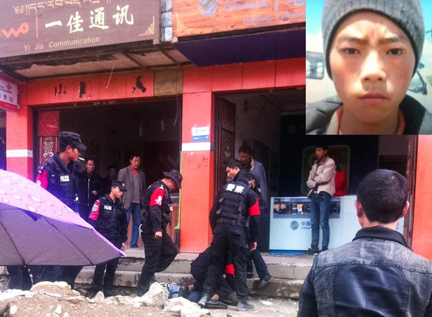 ཉེན་རྟོག་པས་ལི་ཐང་རྫོང་ཏུ་ངོ་རྒོལ་བྱེད་མཁན་ཐུབ་བྷེ་ལགས་འཇུ་བཟུང་བྱེད་བཞིན་པ། ༢༠༡༥།༨།༡༨
