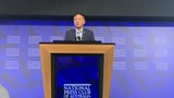 རྒྱ་ནག་གཞུང་གི་གནོན་ཤུགས་ལ་མ་བལྟོས་པར་སྲིད་སྐྱོང་མཆོག་གིས་ཨོ་གླིང་རྒྱལ་ཡོངས་གསར་འགོད་མཐུན་ཚོགས་ཀྱིས་གདན་ཞུས་ལྟར་བོད་དོན་གཏམ་བཤད་གནང་བ།
