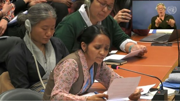 རྒྱལ་ཚོགས་ཀྱི་བུད་མེད་ལ་དབྱེ་འབྱེད་འགོག་ཐབས་ཀྱི་ཚོགས་འདུའི་བོད་ཀྱི་སྐུ་ཚབ་ཚོས་བོད་ནང་གི་བུད་མེད་གནས་སྟངས་གླེང་འདུག རྒྱལ་ཚོགས་ཀྱི་བུད་མེད་ལ་དབྱེ་འབྱེད་འགོག་ཐབས་ཀྱི་ཚོགས་འདུའི་བོད་ཀྱི་སྐུ་ཚབ་ཚོས་བོད་ནང་གི་བུད་མེད་གནས་སྟངས་གླེང་འདུག