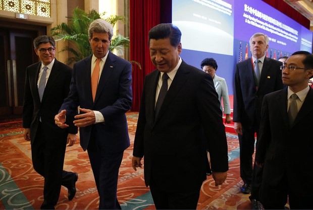 ཨ་རིའི་ཕྱི་སྲིད་དྲུང་ཆེ་John Kerryདང་རྒྱ་ནག་གི་སྲིད་འཛིན་གཉིས། ༢༠༡༤།༧།༩