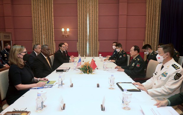 ཨ་རིའི་རྒྱལ་སྲུང་དྲུང་ཆེ་དང་རྒྱ་ནག་གི་རྒྱལ་སྲུང་བློན་ཆེན་གཉིས་ཐུག་འཕྲད་གནང་འདུག ཨ་རིའི་རྒྱལ་སྲུང་དྲུང་ཆེ་དང་རྒྱ་ནག་གི་རྒྱལ་སྲུང་བློན་ཆེན་གཉིས་ཐུག་འཕྲད་གནང་འདུག