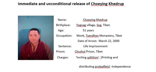 རྒྱ་ནག་གི་བཙོན་ནང་མུ་མཐུད་གནས་བཞིན་པའི་ཆབ་སྲིད་བཙོན་པ་ཆོས་དབྱིངས་མཁས་གྲུབ།